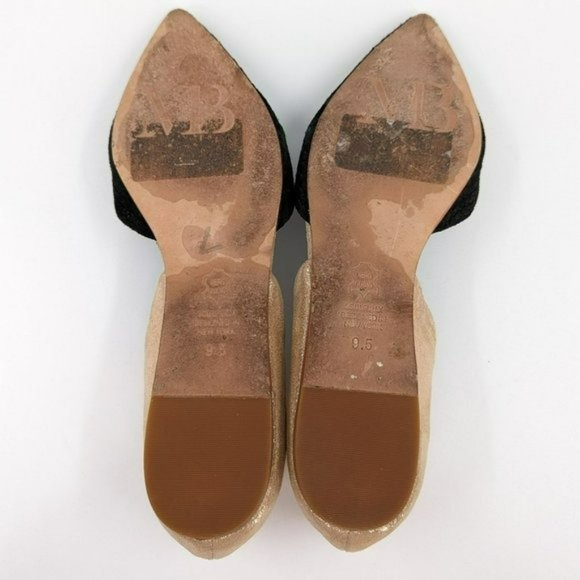 Matt Bernson dOrsay Flats 9.5 M Black Rose Gold Two Toned Snake Embossed Leather - Picture 11 of 14